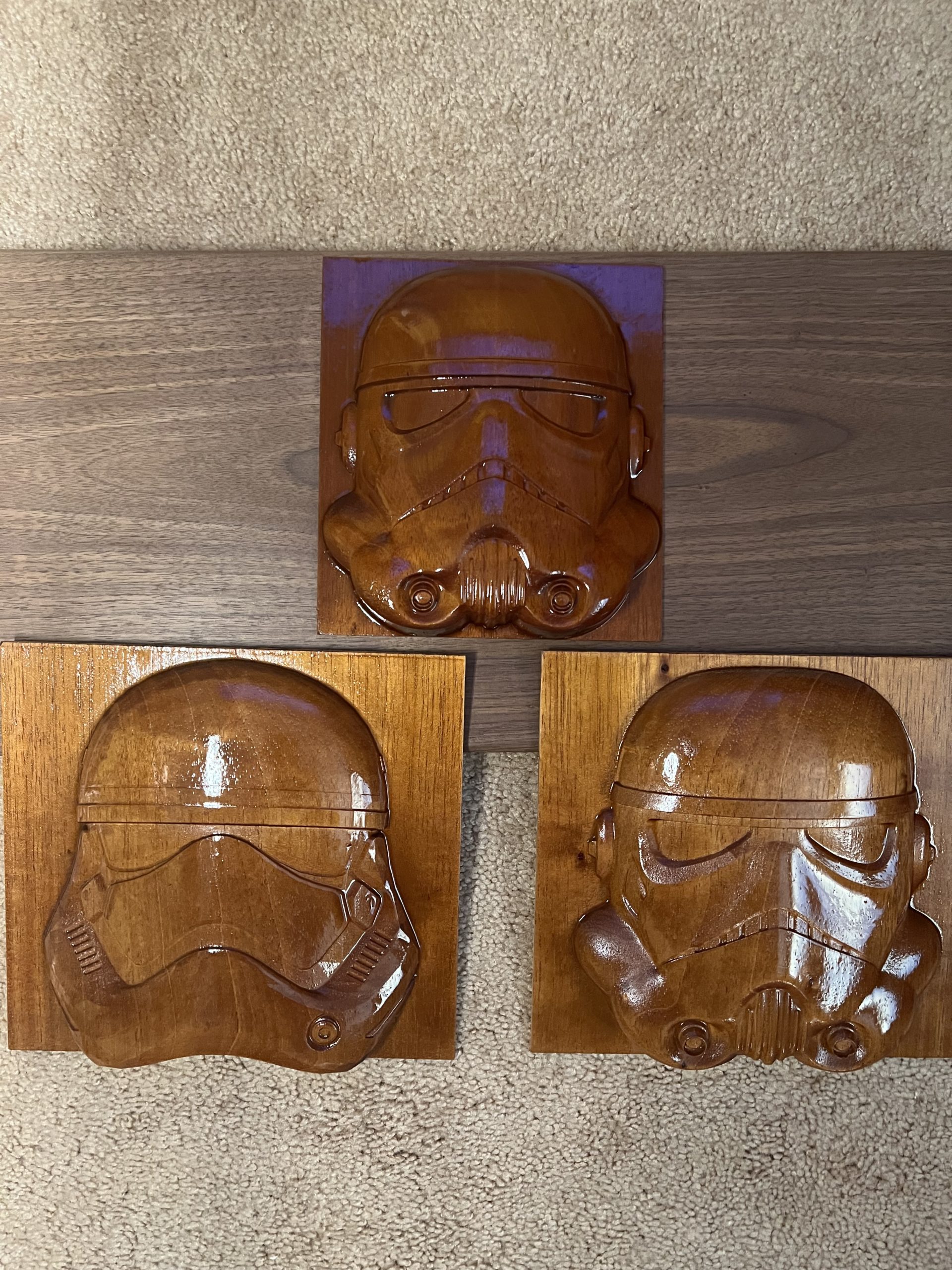 Stormtrooper carved in order spalted beech